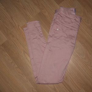 Pink High-waisted Skinny Pants